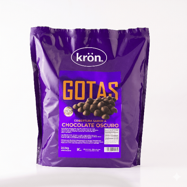Gotas cobertura chocolate oscuro 1 kilo kron