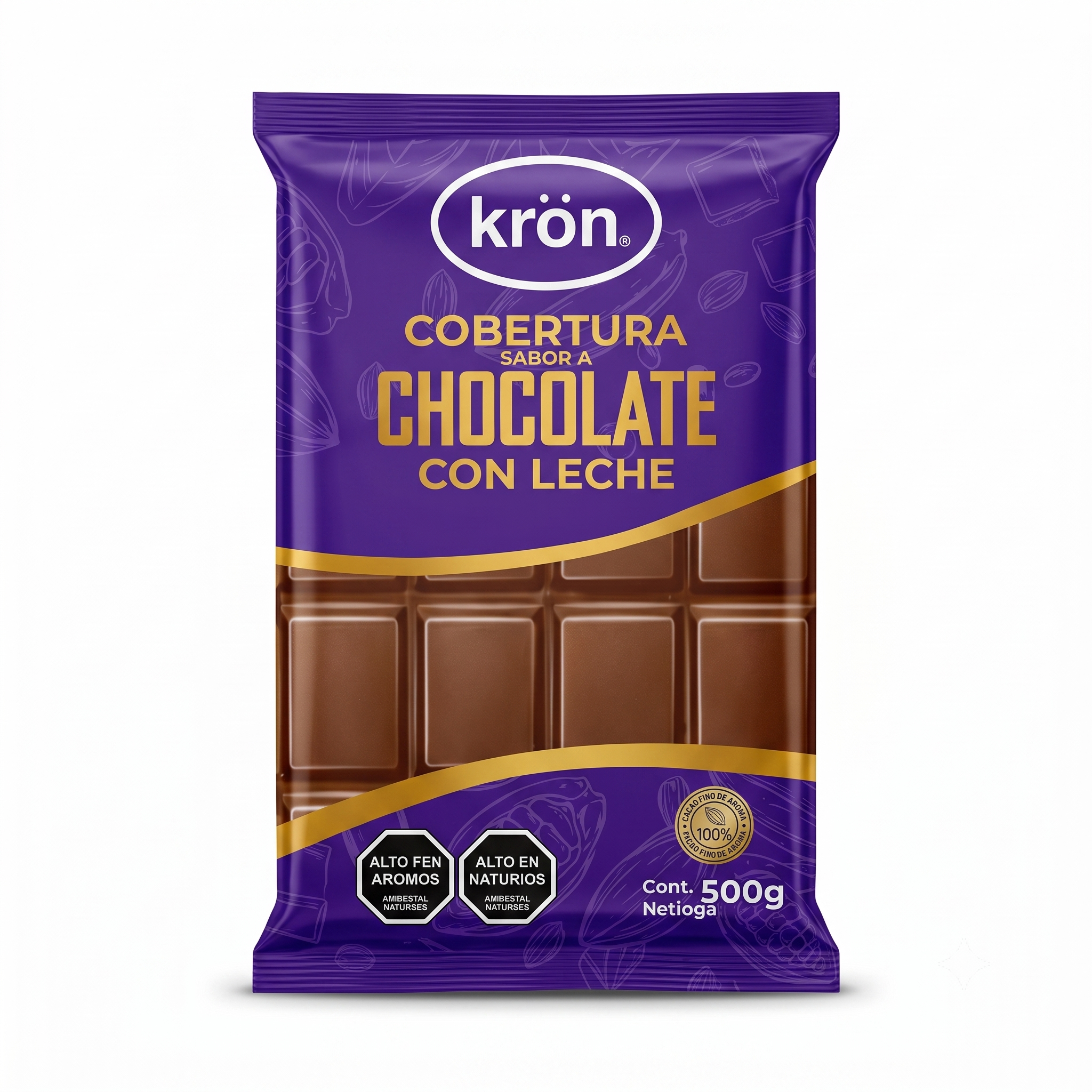 Tableta cobertura leche 500gr kron