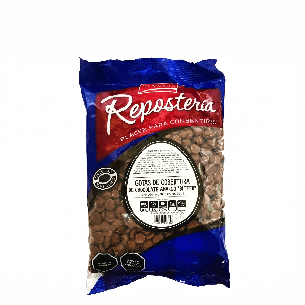 Gotas cobertura de chocolate amargo oscuro 3500 500gr st morizt