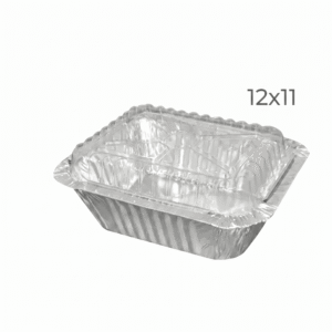 Envase de aluminio #250 c/trasnparente paq 50uni