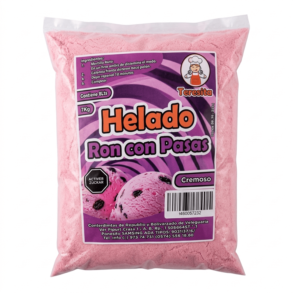 Helado Cremoso Ron Pasas Teresita