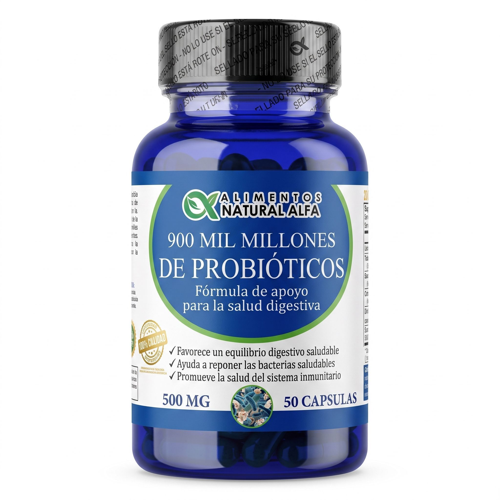 900Ml Millones De Probioticos 500Mg X 50Cap Alimentos Natural Alfa